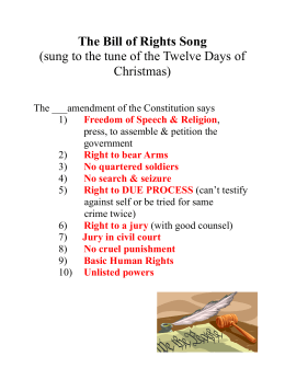 The Bill of Rights Song (sung to the tune of the Twelve Days of