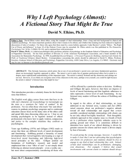 Why I Left Psychology (Almost): A Fictional Story That Might Be