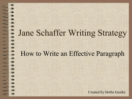 Organizing and Your Paragraphs