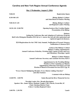 Carolina and New York Region Annual Conference Agenda