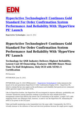 HyperActive Technologies® Continues Gold Standard For