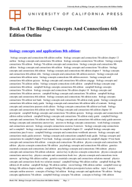 Biology Concepts And Connections 6th Edition Outline