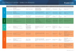 2016 PRODUCT MATRIX