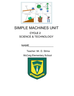 Simple Machines Questions - Sir Wilfrid Laurier School Board