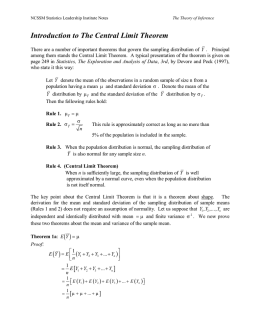 Introduction to The Central Limit Theorem ( )
