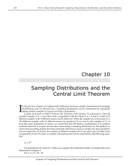 Chapter 10 Sampling Distributions and the Central Limit Theorem