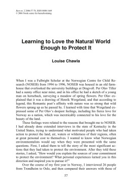 Learning to Love the Natural World Enough to Protect It Louise