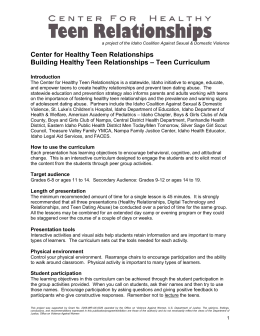 Healthy Relationship Outline - Idaho Coalition Against Sexual and