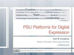 PSU Platforms for Digital Expression