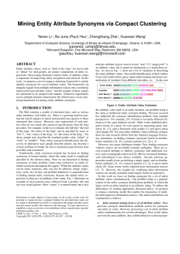 Mining Entity Attribute Synonyms via Compact Clustering