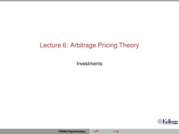 Lecture 6: Arbitrage Pricing Theory