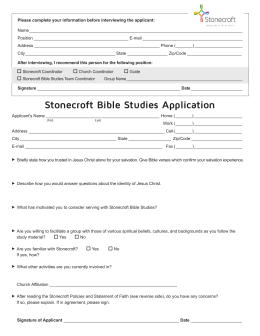 Stonecroft Bible Studies Application