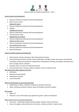 Ultimate Topic List! Health and Social Care – Unit 3 Human Growth