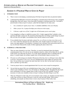 A Practical Plan to Grow in Prayer