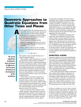 Geometric Approaches to Quadratic Equations from Other Times