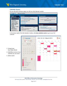 Calendar Tool - The New WVU eCampus