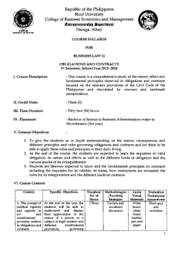 Obligations and Contracts