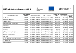 Payments to Sub-contractors 2013/14