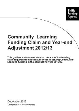 Funding Claim and Year-end Adjustment 2012/13