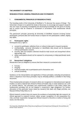 Research Ethics: General Principles and Statements