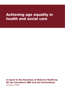 Achieving Age Equality In health And social care