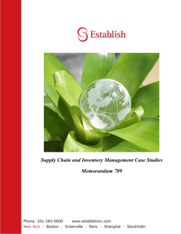 Supply Chain and Inventory Management Case Studies
