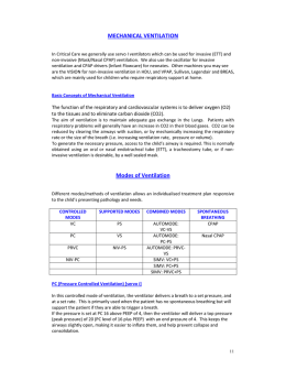MECHANICAL VENTILATION Modes of Ventilation