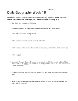 Daily Geography Week 19 - Marshall Public Schools