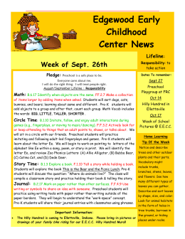 Week of Sept. 26th Edgewood Early Childhood Center News