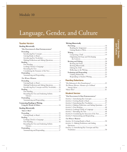 Language, Gender, and Culture