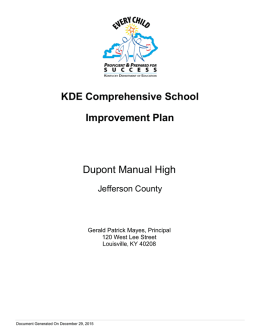 DuPont Manual High - Jefferson County Public Schools
