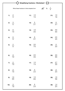 Simplifying fractions | Worksheet 1
