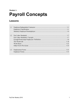 1 : Payroll Concepts