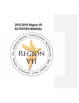 2015-2016 Region VII ACTIVITIES MANUAL