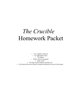 The Crucible Homework Packet