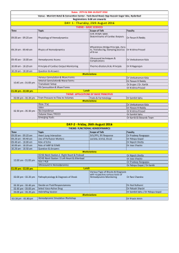 Hemodynamics Monitoring Workshop Program 2016