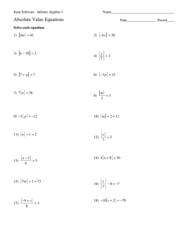 Absolute Value Equations
