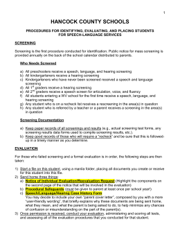 Identification and Placement Procedures for SLPs