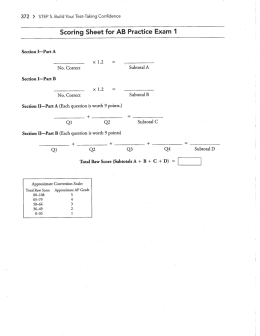 Scoring Sheet for AB Practice Exam 1