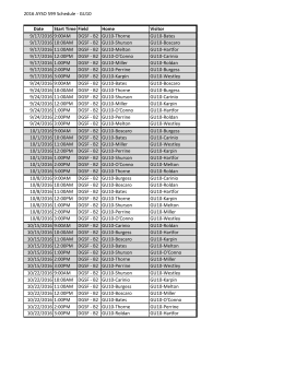 2016 AYSO 599 Schedule - GU10 Date Start Time Field Home