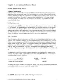 Chapter 16 Accounting for Income Taxes