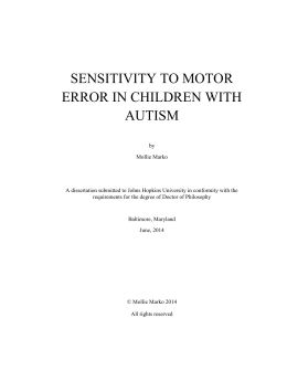 sensitivity to motor error in children with autism