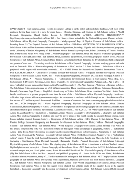 Samuel Aryeetey-Attoh Geography Of Sub