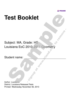 Test Booklet