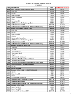 2015 IFSTA Validated Products Price List 3/18/2015 1 ITEM