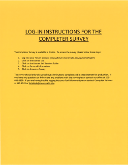 LOG-IN INSTRUCTIONS FOR THE COMPLETER SURVEY