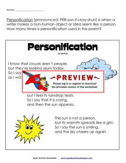 Personification - Super Teacher Worksheets