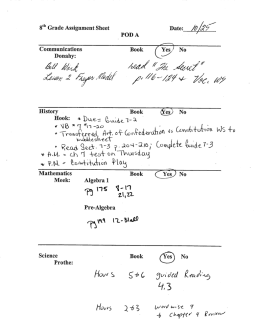 8th Grade Assignment Sheet Date: /9 [L157