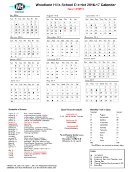 School Year Calendar - Woodland Hills School District