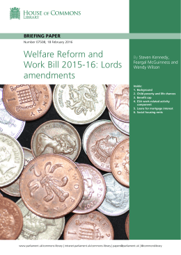 Welfare Reform and Work Bill 2015